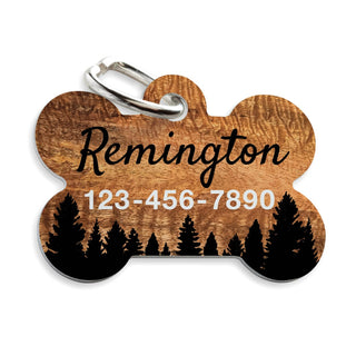 Rustic Tree-line Personalized Pet Tag