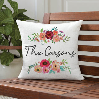 Floral Bouquet Personalized 17" Throw Pillow