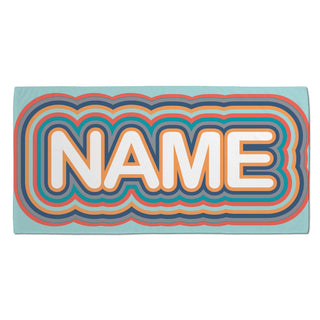 Retro Rainbow Personalized Primary Beach Towel