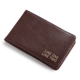 Any 2 Line Message Personalized Billfold Case with Money Clip