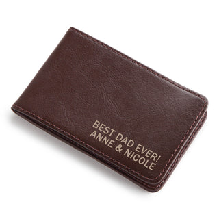 Any 2 Line Message Personalized Billfold Case with Money Clip