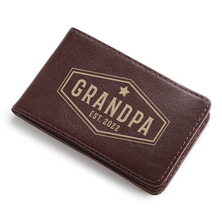 Year Established  Personalized  Billfold Case with Money Clip