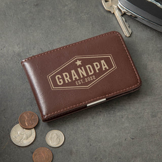 Year Established  Personalized  Billfold Case with Money Clip