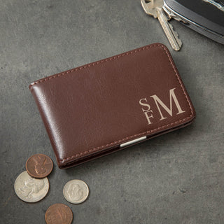 Monogram billfold case with money clip