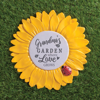Grandmas garden sunflower garden stone