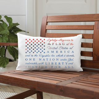 Pledge of Allegiance Personalized Lumbar Throw Pillow