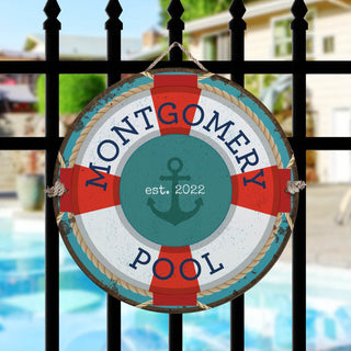 Family Lifesaver Personalized Pool Sign