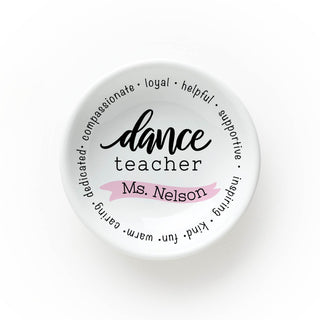Special Dance Teacher Personalized Round Trinket Dish