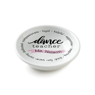 Special Dance Teacher Personalized Round Trinket Dish