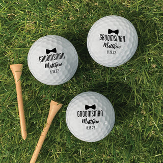 Wedding Party Bow Tie Personalized Golf Ball - Set of 6