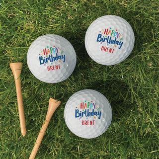Happy Birthday Personalized Golf Ball - Set of 6
