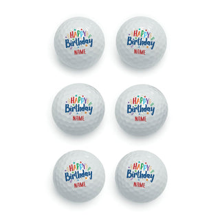 Happy Birthday Personalized Golf Ball - Set of 6