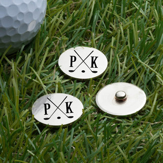 Initial Golf Clubs Personalized Golf Ball Markers - Set of 3