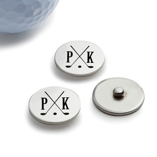 Initial Golf Clubs Personalized Golf Ball Markers - Set of 3