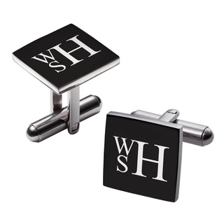 Stacked Monogram Personalized Square Cuff Links