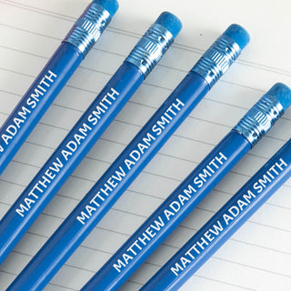 Your Message Personalized Blue Pencil - Set of 6