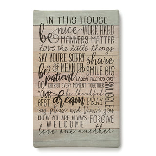 In This House Personalized 10x16 Canvas