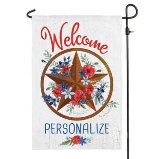 Welcome Patriotic Star Personalized Garden Flag