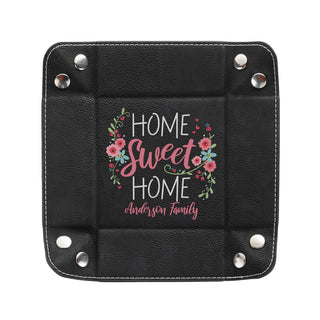 Home Sweet Home Personalized Leatherette Catch All