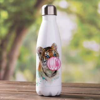 Bubble Gum Tiger Personalized Stainless Steel Water Bottle
