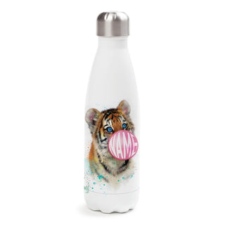 Bubble Gum Tiger Personalized Stainless Steel Water Bottle