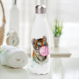 Bubble gum water bottle with name 