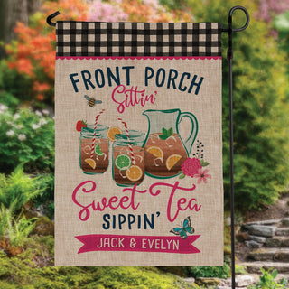 Front Porch Sippin' Personalized Garden Flag