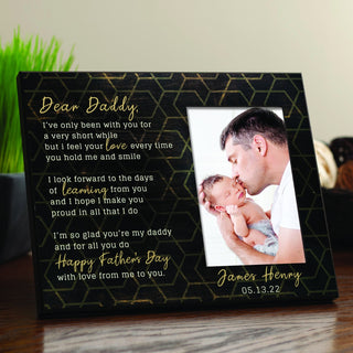 Happy father's day picture frame with name and date