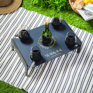 Drinks are Served Personalized Black Wood Tray