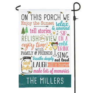 On This Porch Personalized Garden Flag