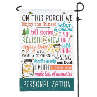 On This Porch Personalized Garden Flag