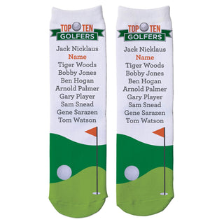 Top Ten Golfers Personalized Adult Crew Socks