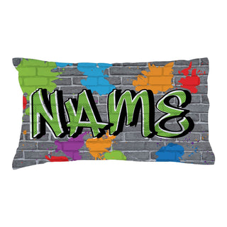 Graffiti Personalized Green Pillowcase