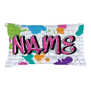 Graffiti Personalized Pink Pillowcase
