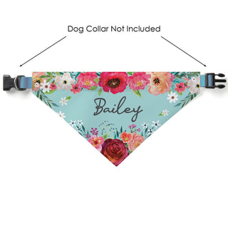 Floral Aqua Personalized Pet Bandana