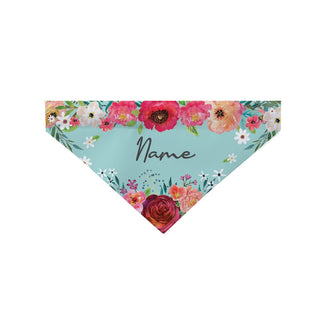 Floral Aqua Personalized Pet Bandana