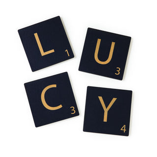 Build Your Own Word Puzzle 4.5" Black Wood Tiles