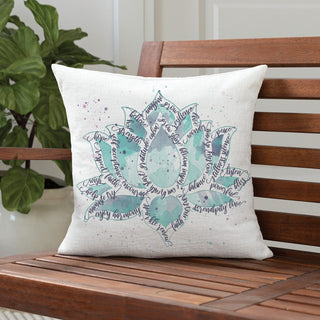 Inspirational words lotus throw pillow 