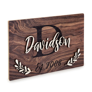 3D Layered Personalized Walnut Wood Plaque