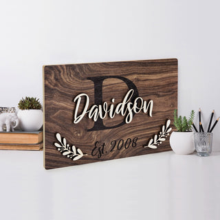 3D Layered Personalized Walnut Wood Plaque