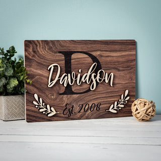 3D Layered Personalized Walnut Wood Plaque