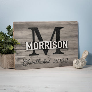 3D Layered Name Personalized Gray Wood Plaque