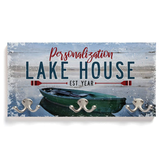 Family Lake House Personalized Coat Hanger