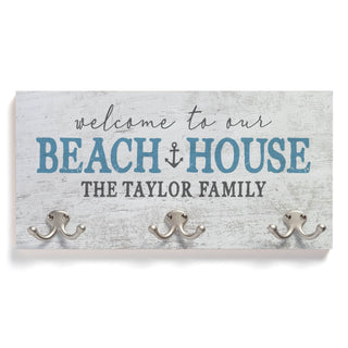 Welcome To Our Beach House Personalized Coat Hanger