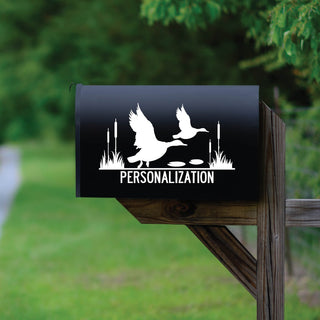 Ducks Personalized White Mailbox Decal