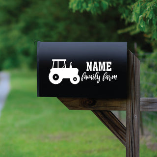 Family Farm Personalized White Mailbox Decal
