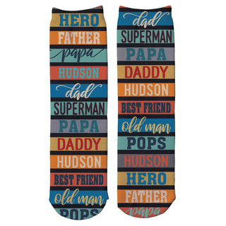 Dad Words Personalized Adult Crew Socks