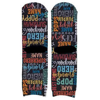 Grandpa Words Personalized Adult Crew Socks
