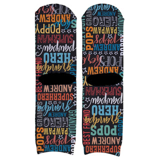 Grandpa Words Personalized Adult Crew Socks