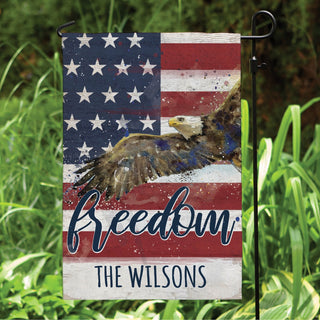 American Flag Freedom Eagle Personalized Garden Flag